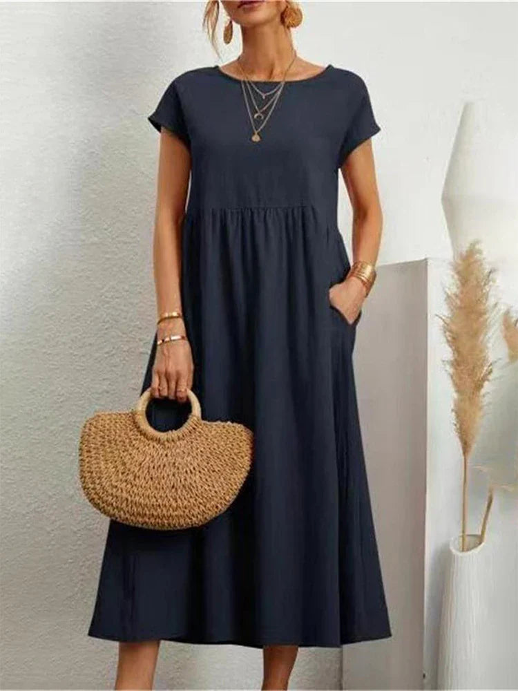 Classic Casual Crew Neck Dress