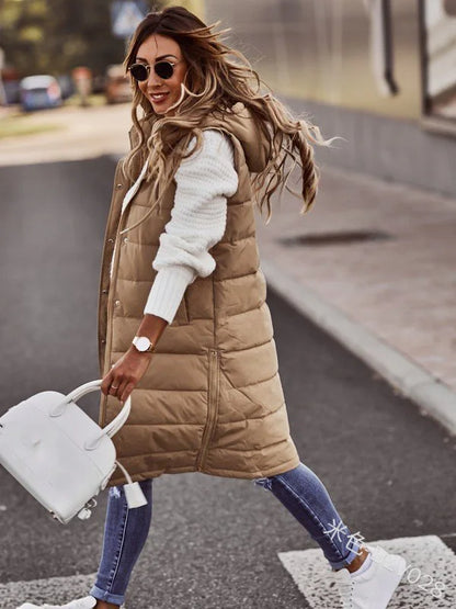 Warm Quilted Women's Hooded Vest