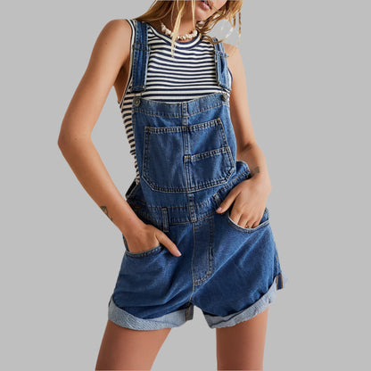 Summer Blue Jeans Romper Dress - Olytrend
