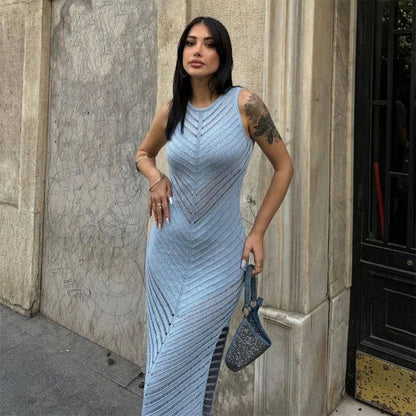 Fitted Women's Mesh Long Sleeve Dress