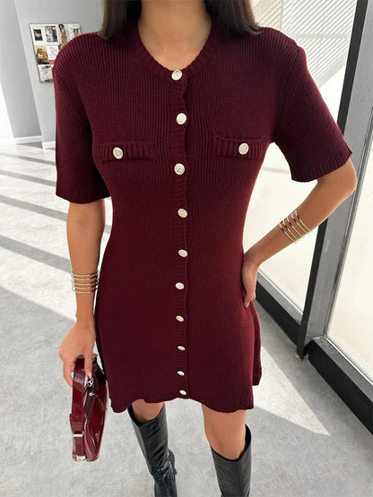 Fashionable Short Sleeved Knit Dress