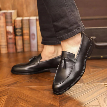 Classic Genuine Leather Slip On Shoes