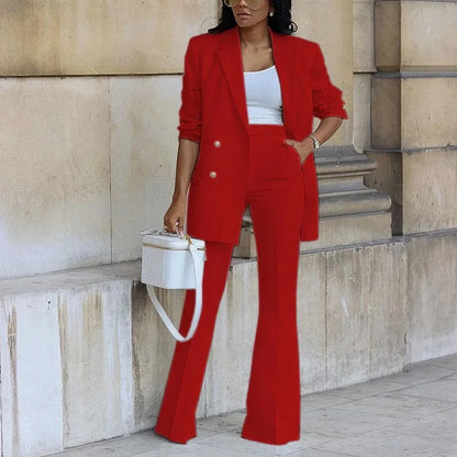 Classic Fit Women's Blazer and Pant Suit Set