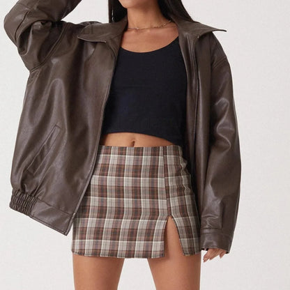 Large Genuine Leather Biker Jacket