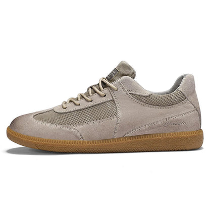 Soft Suede Low Top Mesh Sneakers with Rubber Sole