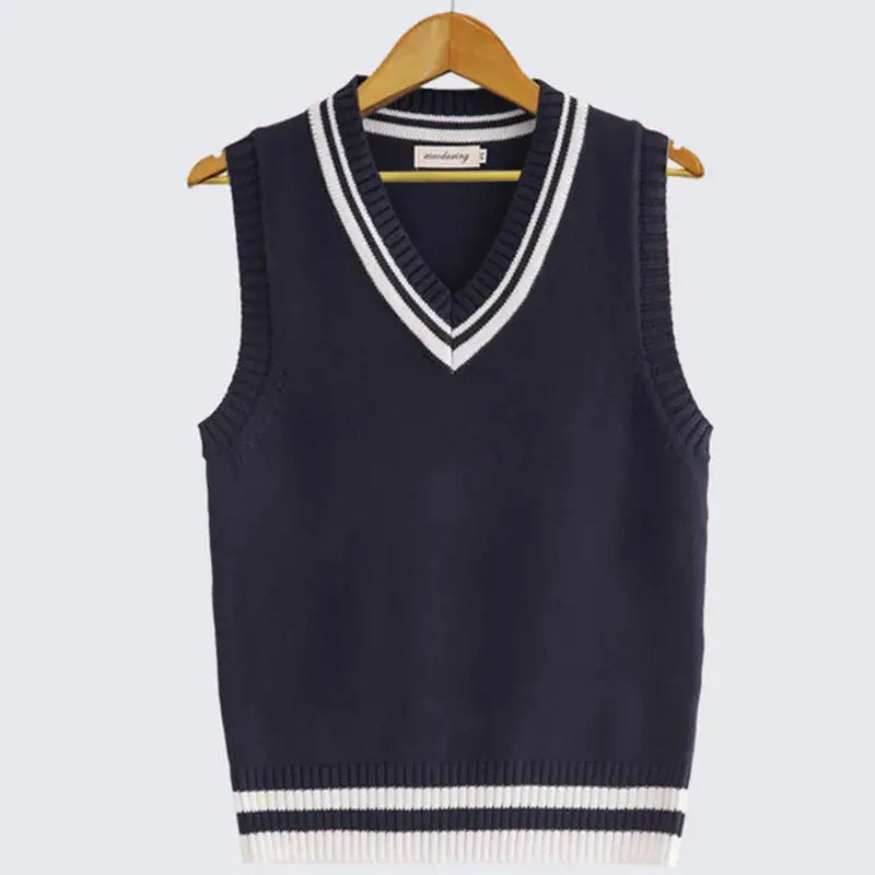 Warm Crew Neck Knit Sweater Vest for Men