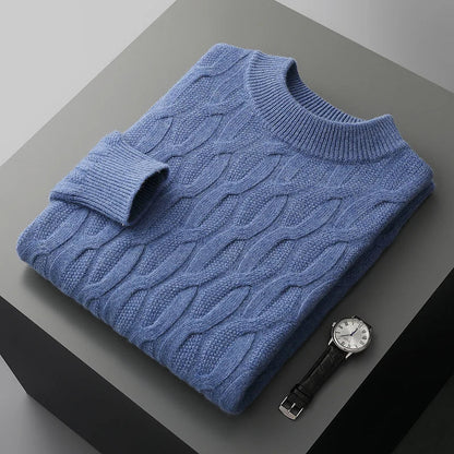 Soft Cable Knit Crew Neck Long Sleeve Sweater