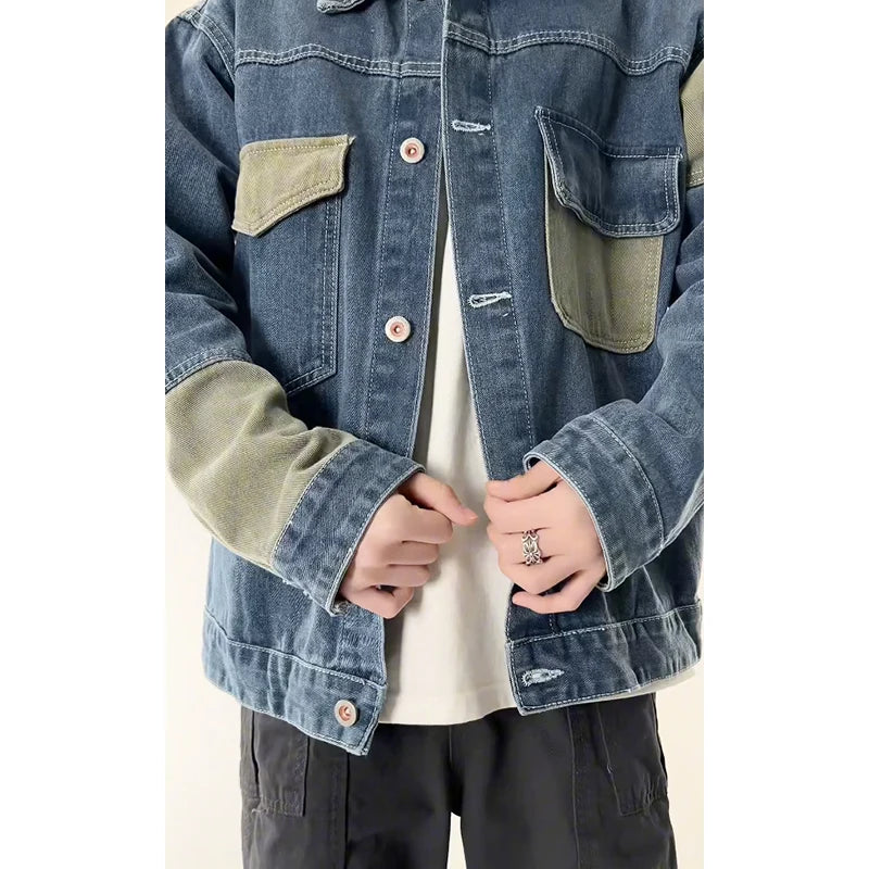 Ripped Distressed Blue Jeans Jacket