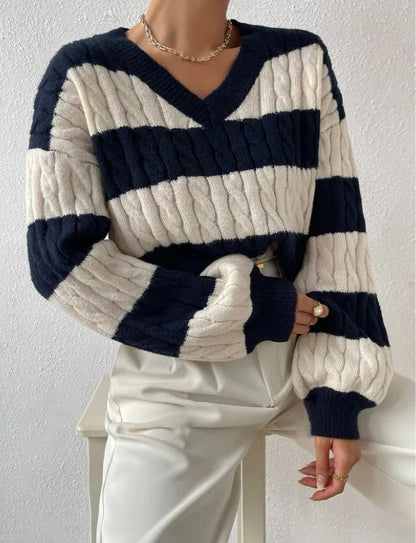 Purple Knit Crew Neck Sweater