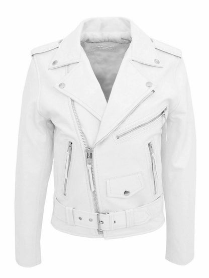 Classic Mens Genuine Leather Biker Jacket - Olytrend
