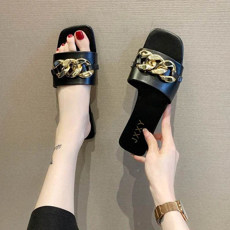 Metal Link Ballet Flats