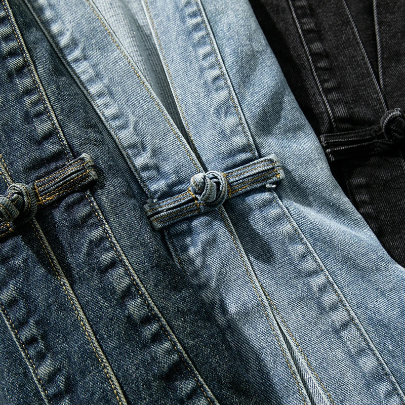 Classic Blue Distressed Kimono Jacket