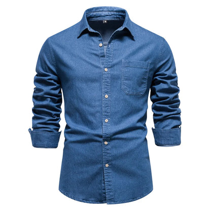 Classic Fit Mens Button Down Shirt with Pocket - Nocini