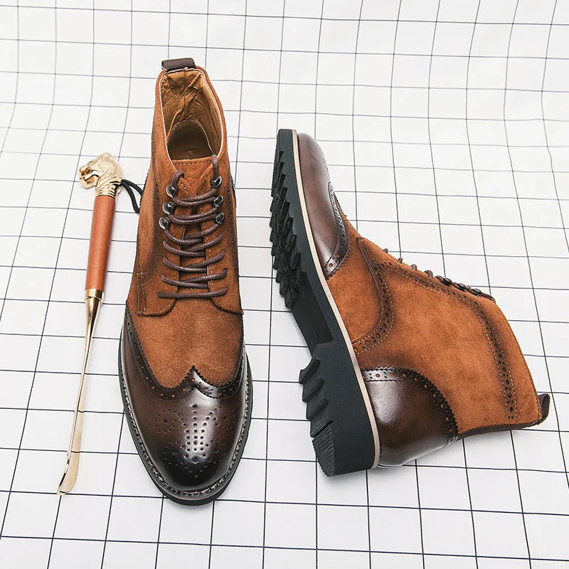 Premium Leather Lace Up Ankle Boots