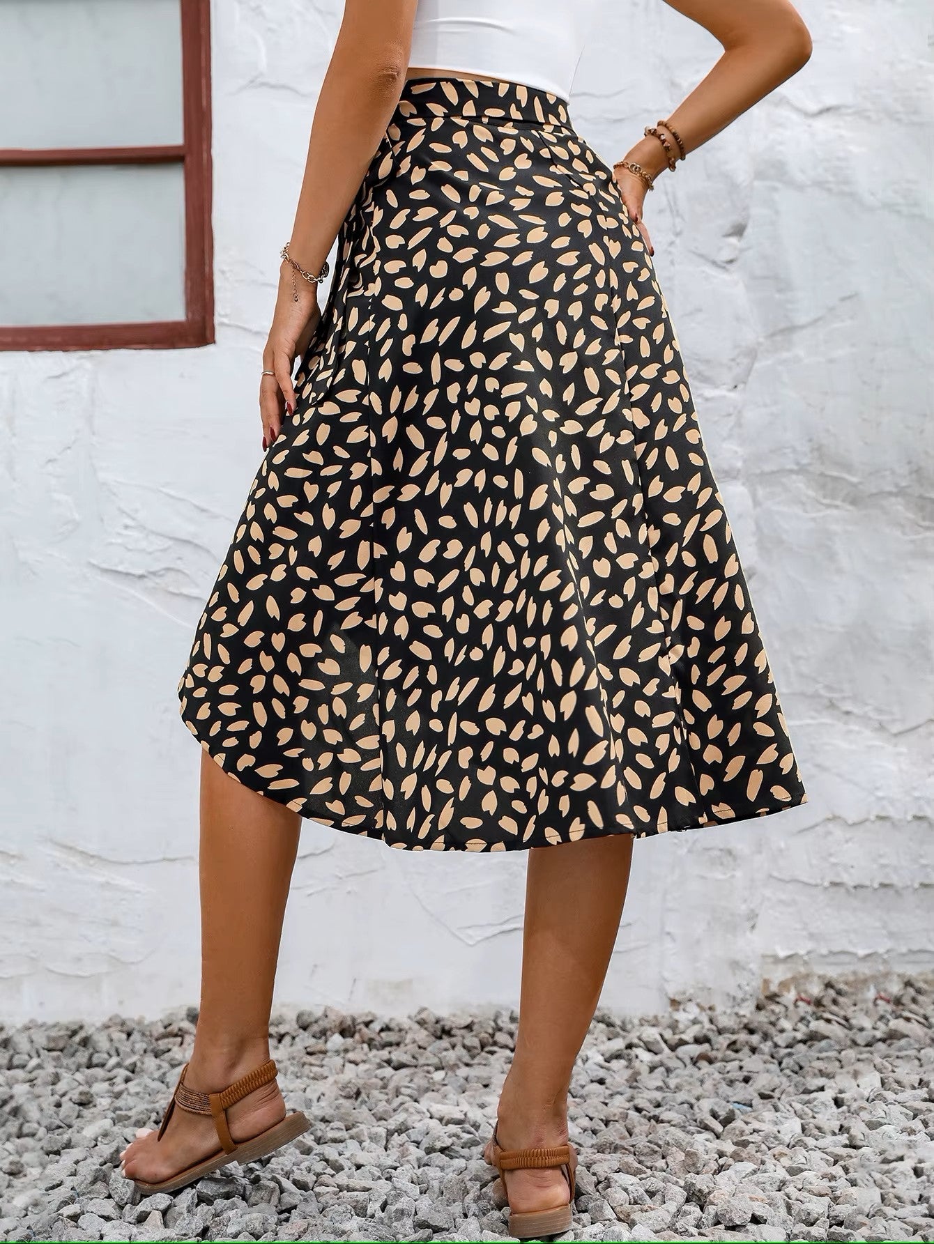 Elegant Knee Length Wrap Skirt