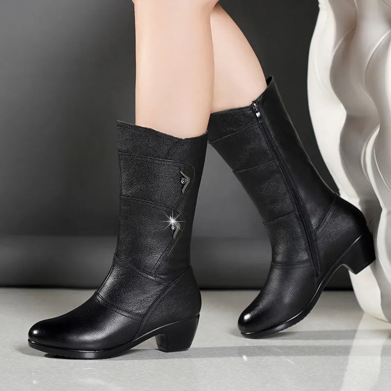 Tall Womens Leather Knee High Boots