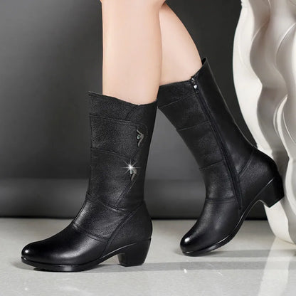 Tall Womens Leather Knee High Boots