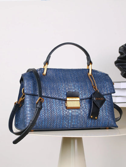 Textured Snake Pattern Tote Bag
