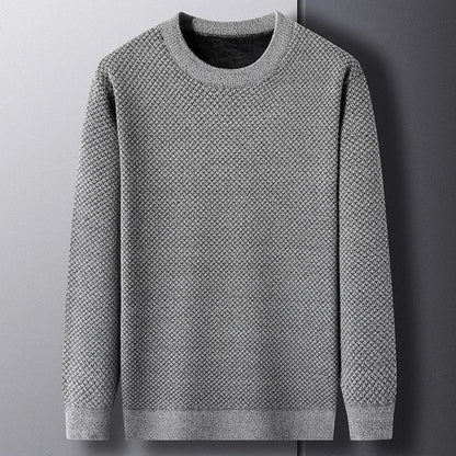 Classic Waffle Pattern Crew Neck Sweater