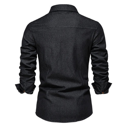 Classic Fit Men's Shirt with Button Front and Pocket Detail