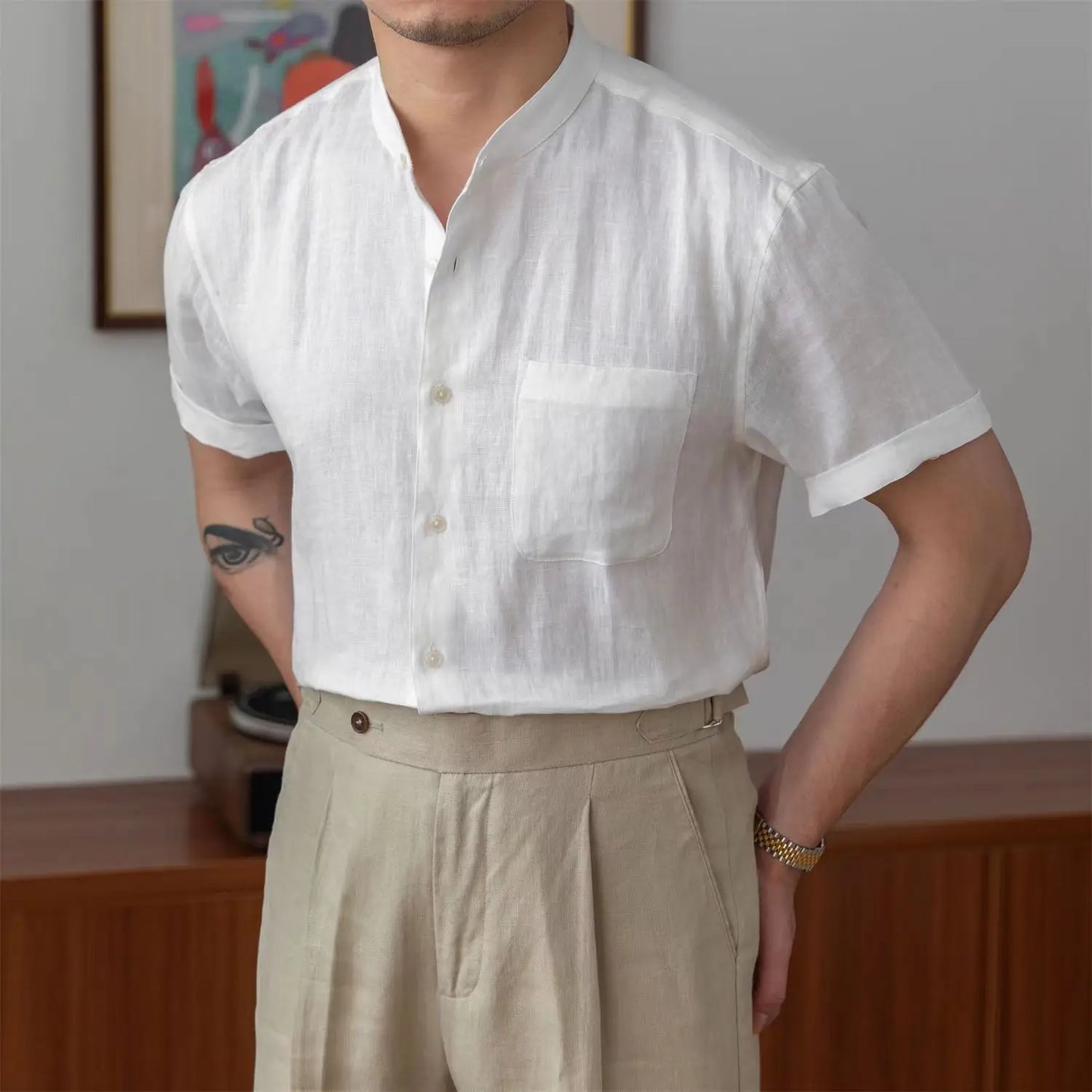 Casual Fit Men's Long Sleeve Cotton Shirt
