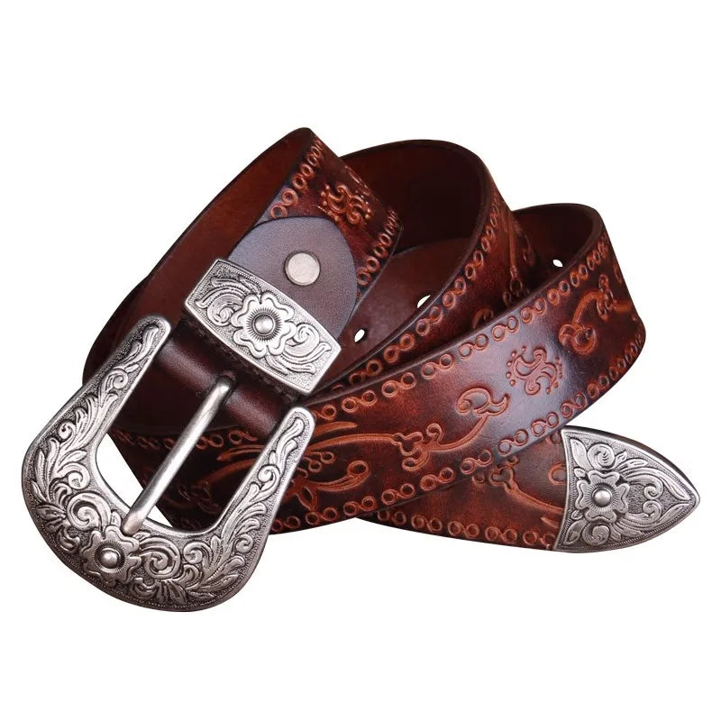 Rugged Metal Cowboy Belt