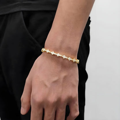 Sparkling Flower Charm Bracelet