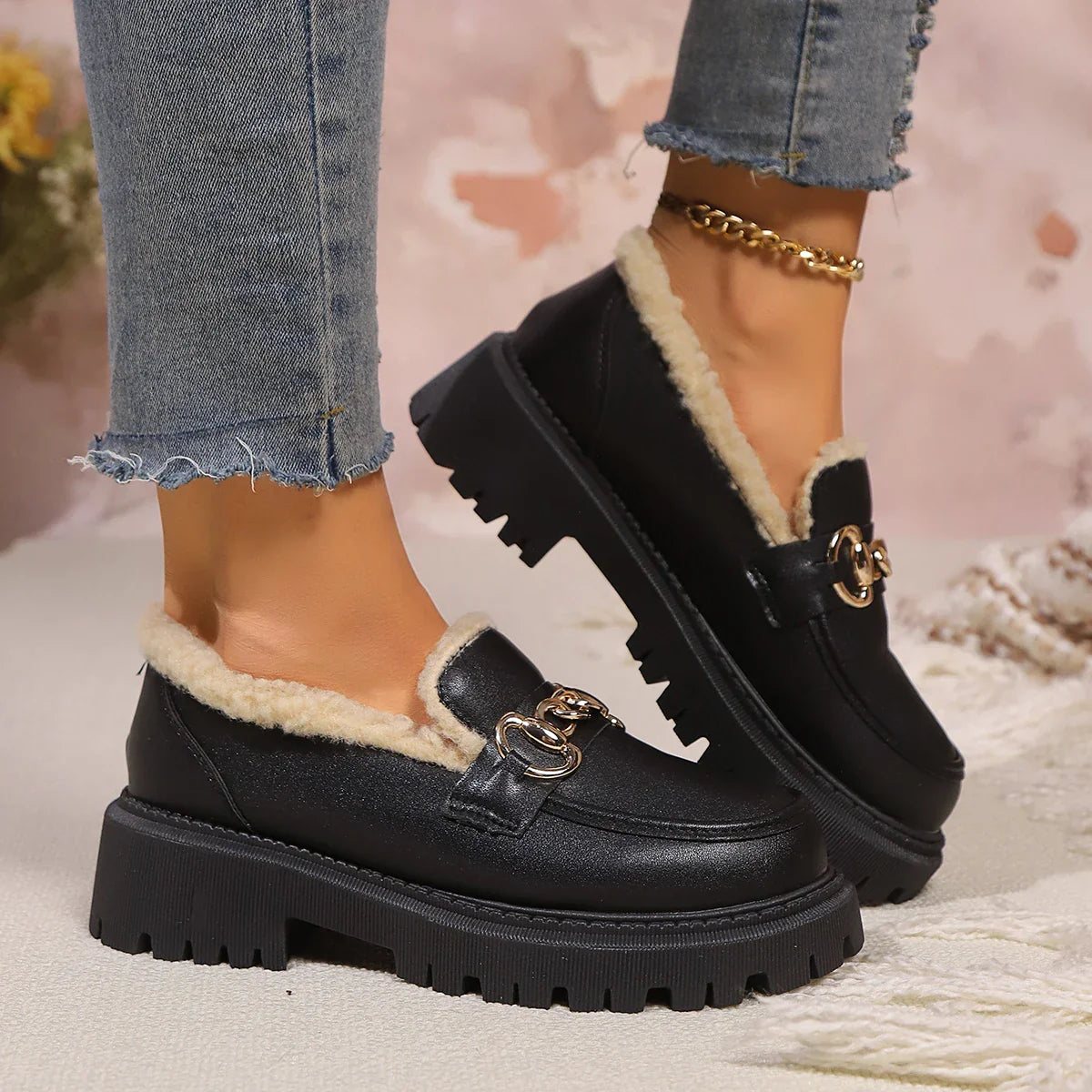 Fuzzy Inside Comfort Loafers