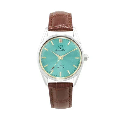 Classic Round Face Leather Strap Watch