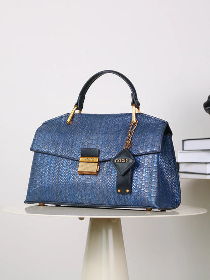Textured Snake Pattern Tote Bag