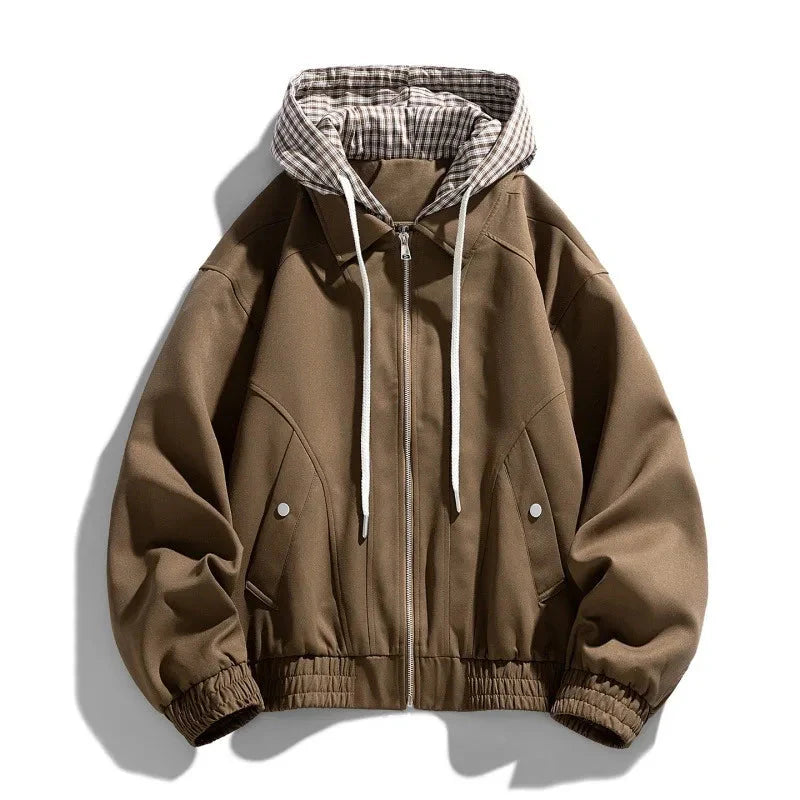 Relaxed Fit Mens Hooded Bomber Jacket Casual Wear - Nocini