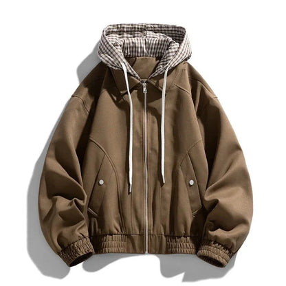 Relaxed Fit Mens Hooded Bomber Jacket Casual Wear - Nocini