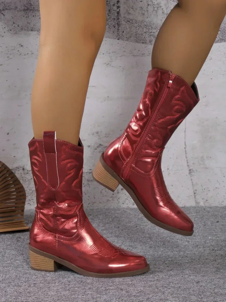 Stylish Women's High Heel Knee Boots in Luxe Leather