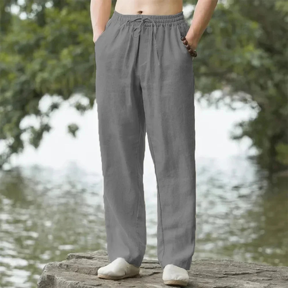 Comfortable Men's Lightweight Pants Elastic Waist