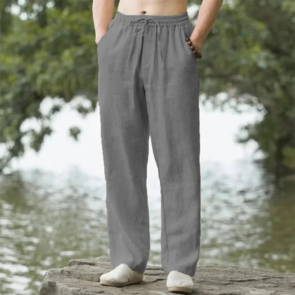 Comfortable Men's Lightweight Pants Elastic Waist