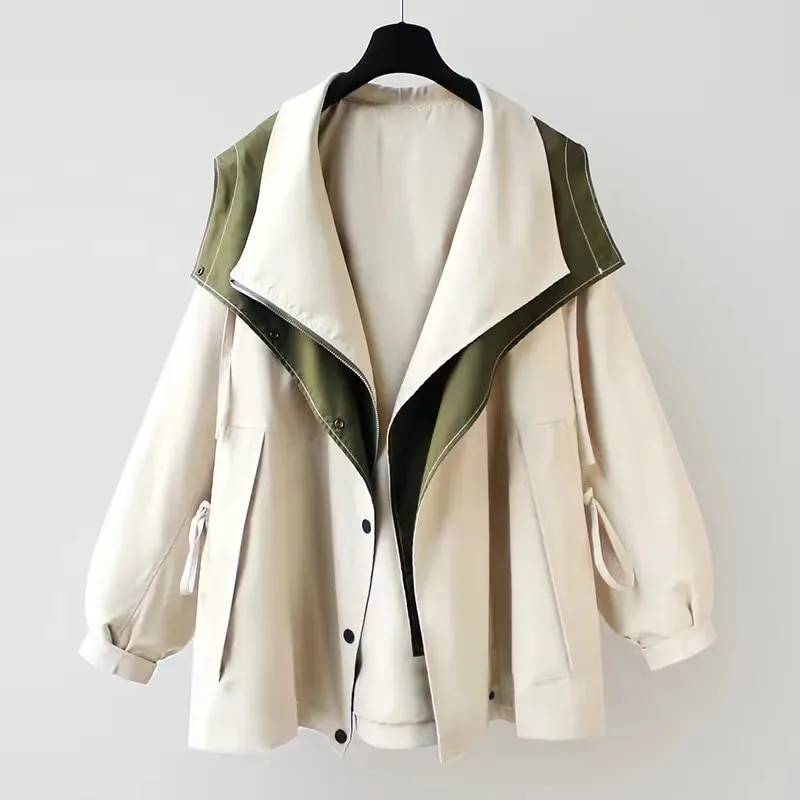 Waterproof Women's Windbreaker Coat with Adjustable Hood - Nocini