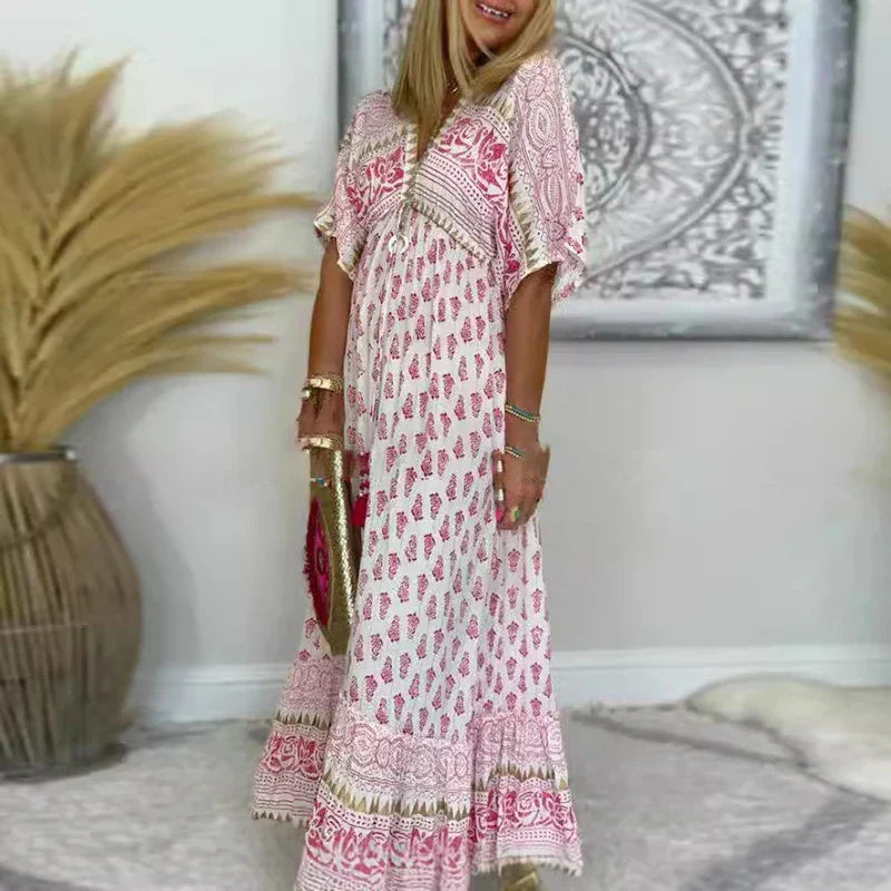 Fall Floral Long Maxi Dress - Olytrend