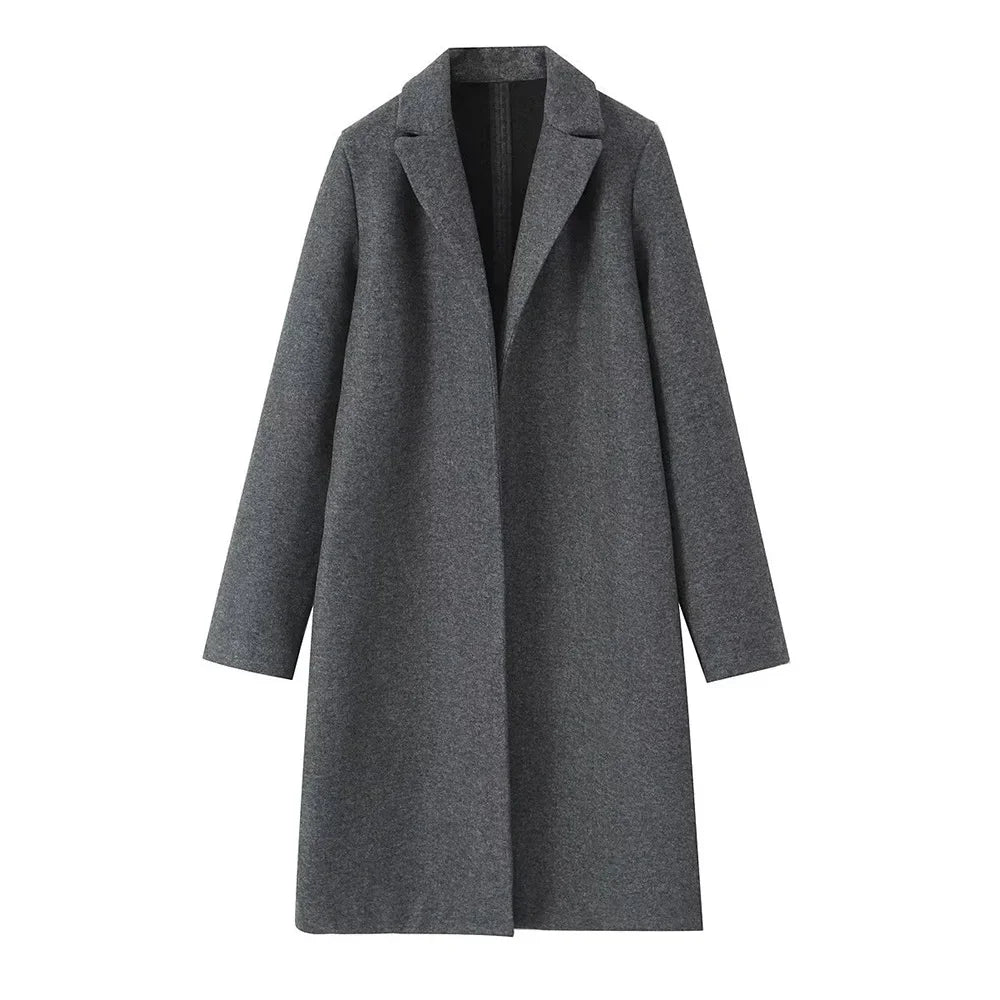 Classic Double Breasted Long Trench Coat - Nocini
