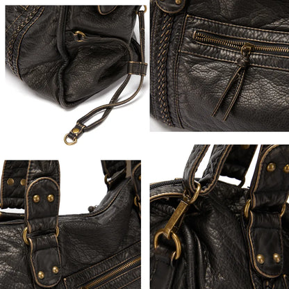Stylish Faux Leather Tote Shoulder Bag