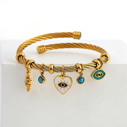 Chic Twisted Evil Eye Charm Bracelet - Nocini