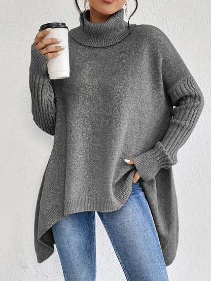 Large Crew Neck Knit Sweater
