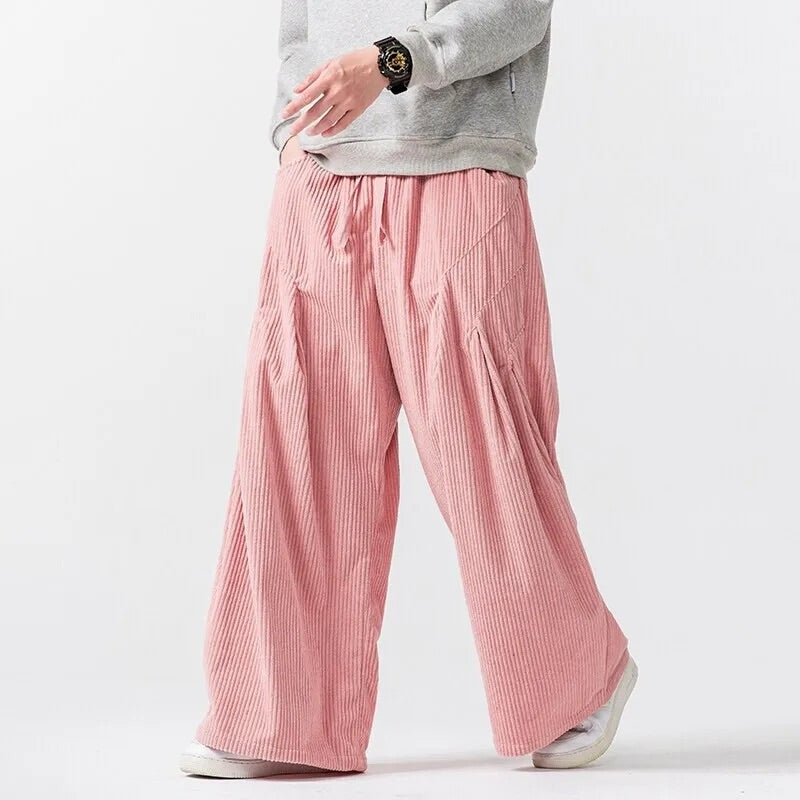 Relaxed Fit Cotton Drawstring Pants for Men