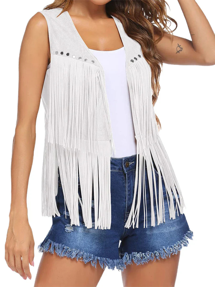 Classic Fringed Leather Waistcoat