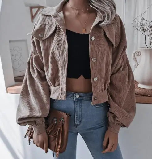 Rugged Corduroy Denim Short Jacket