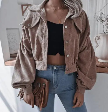 Rugged Corduroy Denim Short Jacket