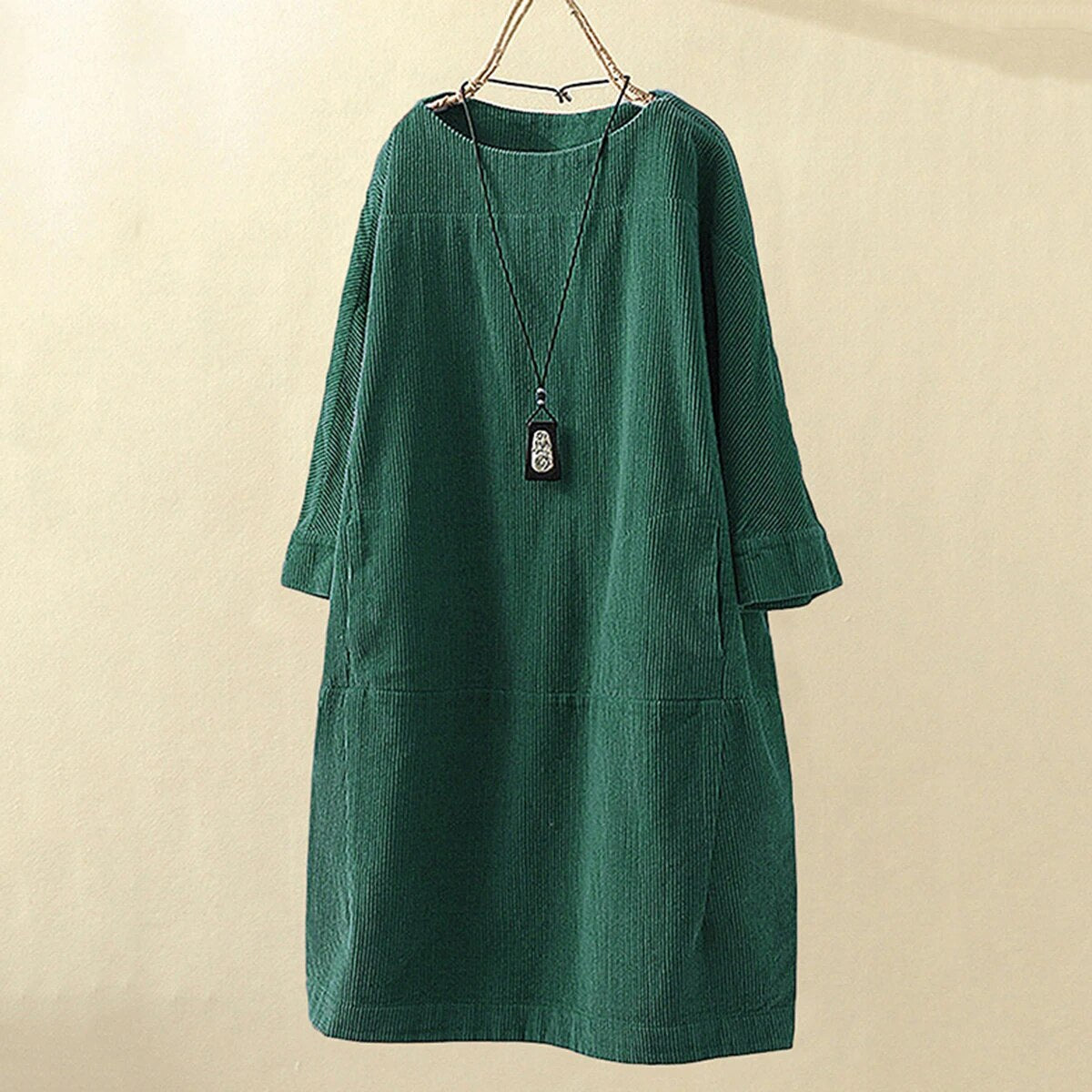 Comfy Corduroy Women's Long Sleeve Dress