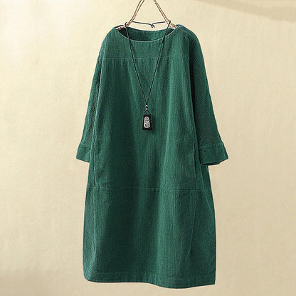 Comfy Corduroy Women's Long Sleeve Dress