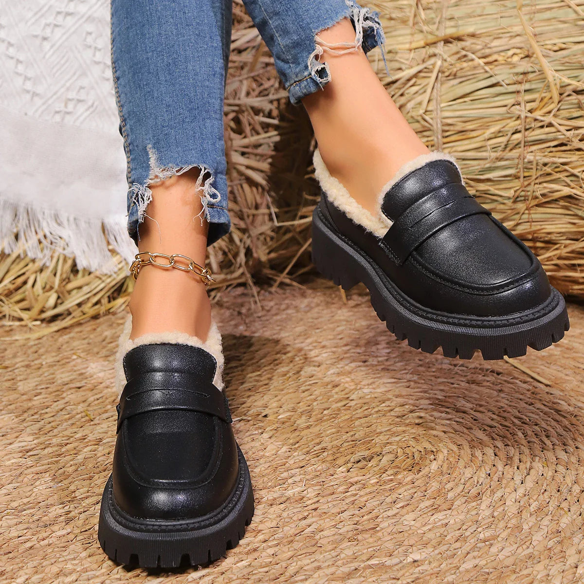 Fuzzy Inside Comfort Loafers