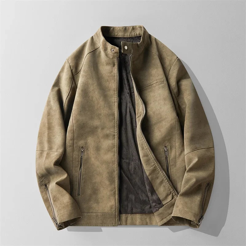 Rugged Biker Leather Jacket