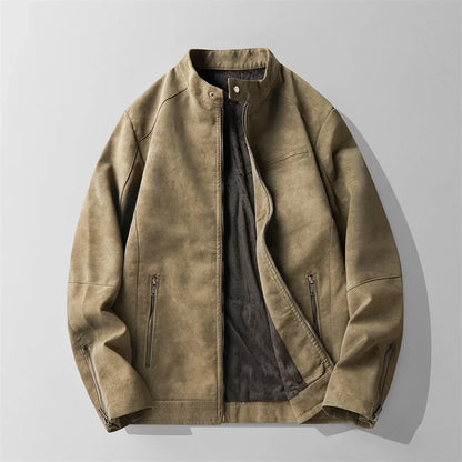 Rugged Biker Leather Jacket